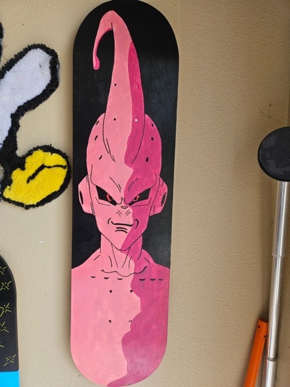 Custom Skateboard Deck Wall Art- Hand-Painted Design Dragon Ball Z Majin Buu